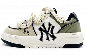 MLB Chunky Liner Low-Top Skateboard Shoes Unisex Beige White Green 1 2658041
