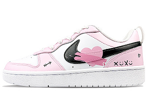 Nike Court Borough Slip-Resistant Cushioning Wear-Resistant Low-Top Skateboard Shoes Women's Pink Black White 1 2658115