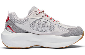 Kappa Abrasion Resistant Slip Resistant Low Top Chunky Sneakers Unisex Malt Beige/Cherry Red 1 2658145