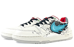 Nike Full Force Anti-Slip Wear-Resistant Low-Top Skateboard Shoes Men's White Blue 3 2658270