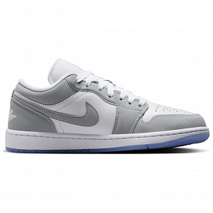 Jordan Air Jordan 1 Anti-Slip Wear-Resistant Low-Top Vintage Basketball Shoes Women's White Gray 1 2659330