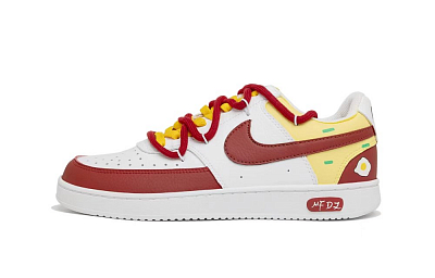 Nike Court Vision 1 Slip-Resistant Cushioning Low-Top Skateboard Shoes Men's Red Yellow