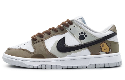 Nike Dunk Low-Top Skateboard Shoes Men's Brown Gray