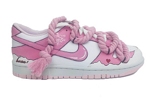 Nike Dunk Slip-Resistant Quick Dry Low-Top Skateboard Shoes GS Pink White 1 2661239