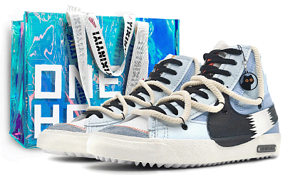 Nike Blazer 77 Jumbo High-Top Skateboard Shoes Unisex White Blue Black