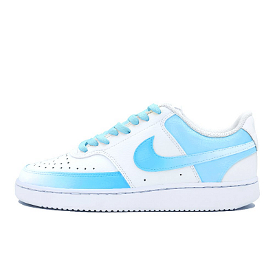 Nike Court Vision 1 Durable Lightweight And Breathable Low-Top Skateboard Shoes Women's Blue