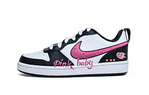 Nike Court Borough Anti Slip Wear Resistant Low Top Skateboard Shoes GS Black