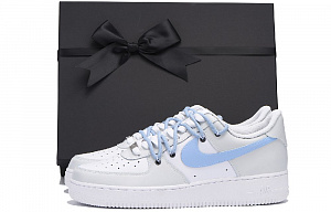 Nike Air Force 1 Chestnut Slip-Resistant Coverage Low-Top Skateboard Shoes Men's Gray Blue