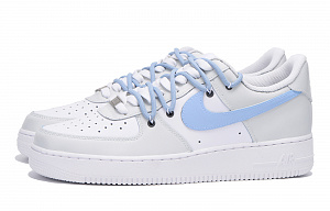 Nike Air Force 1 Chestnut Slip-Resistant Coverage Low-Top Skateboard Shoes Men's Gray Blue 3 2662518