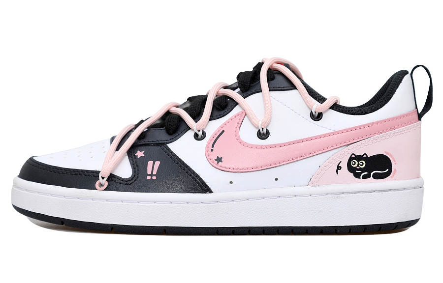 Nike Court Borough Black Pink Cat Abrasion Resistant Low Top Skateboard Shoes Women's Pink White Black купить в интернет-магазине Yoocart с быстрой доставкой по России.