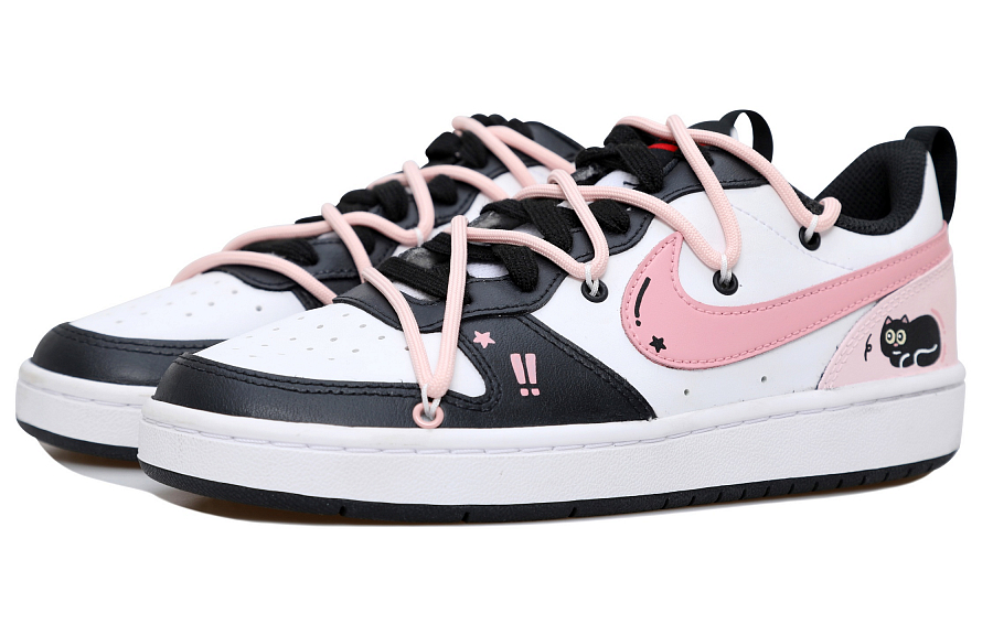 Nike Court Borough Black Pink Cat Abrasion Resistant Low Top Skateboard Shoes Women's Pink White Black купить в интернет-магазине Yoocart с быстрой доставкой по России.