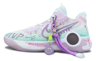 Nike Trey 5 Vintage Basketball Shoes Unisex Mid-Top Pink/Green/Purple