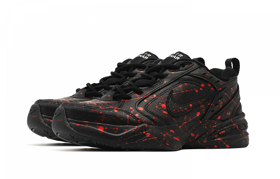 Nike Air Monarch 4 Anti Slip And Wear Resistant Height Increasing Low Top Chunky Sneakers Unisex Black Red купить в интернет-магазине Yoocart с быстрой доставкой по России.