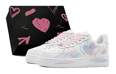 Nike Air Force 1 Low Anti-Slip Wear-Resistant Low-Top Skateboard Shoes Men's White Blue