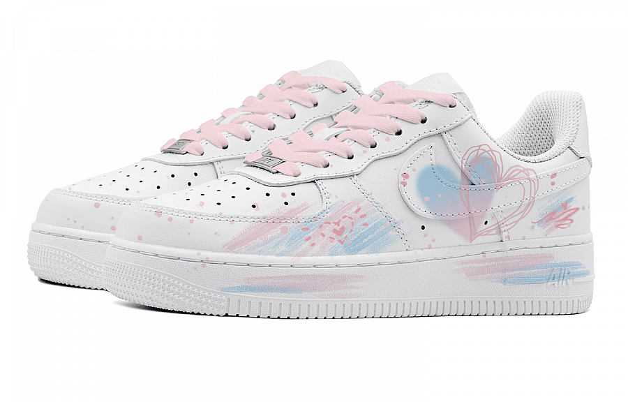 Nike Air Force 1 Low Anti-Slip Wear-Resistant Low-Top Skateboard Shoes Men's White Blue купить в интернет-магазине Yoocart с быстрой доставкой по России.