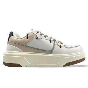 MLB Chunky Liner Anti-Slip And Wear-Resistant Height Increasing Low-Top Skateboard Shoes Unisex White Brown 1 2664821