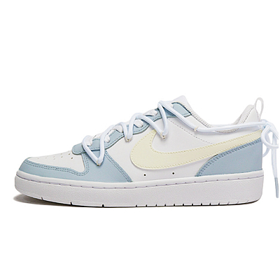 Nike Court Borough Skateboard Shoes Women's Low-Top White/Blue/Yellow
