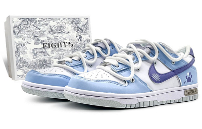 Nike Dunk 'Neutral Grey' Low-Top Skateboard Shoes GS Blue Purple
