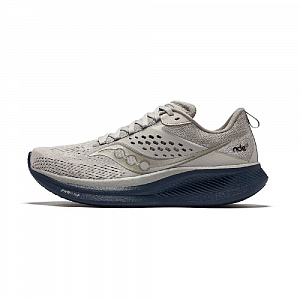 Saucony RIDE 17 Shock Absorbers Slip Resistant Breathable Low Top Training Sprint Running Shoes Men's Light Gray