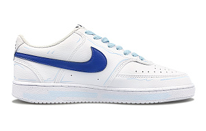Nike Court Vision 1 Wear-Resistant Low-Top Skateboard Shoes Men's White Blue 1 2665913