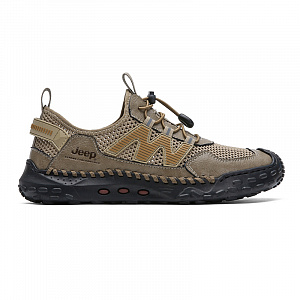 Jeep Low Top Mountaineering Hiking Shoes Men's Khaki 1 2665970