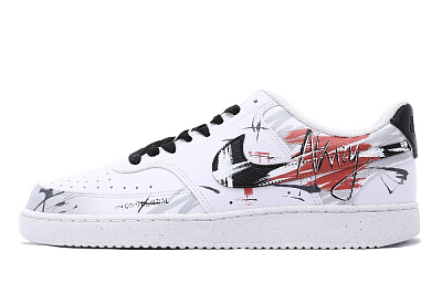 Nike Court Vision 1 Skateboard Shoes Men Low-Top White/Black/Gray