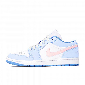 Jordan Air Jordan 1 WangWang Ice Cushioned Slip-Resistant Low-Top Vintage Basketball Shoes Women's Pink Blue