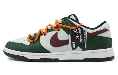 Nike Dunk Anti-Slip And Wear-Resistant Lightweight Low-Top Skateboard Shoes Unisex Green White Red