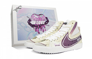Nike Blazer Mid-Top Skateboard Shoes GS White Purple