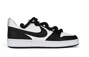 Nike Court Borough Breathable Low Top Skateboard Shoes GS Black White 1 2666853