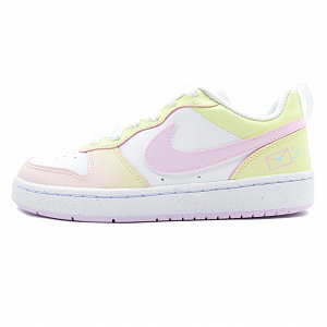 Nike Court Borough Skateboard Shoes Women's Low top White/Yellow/Pink 1 2667058