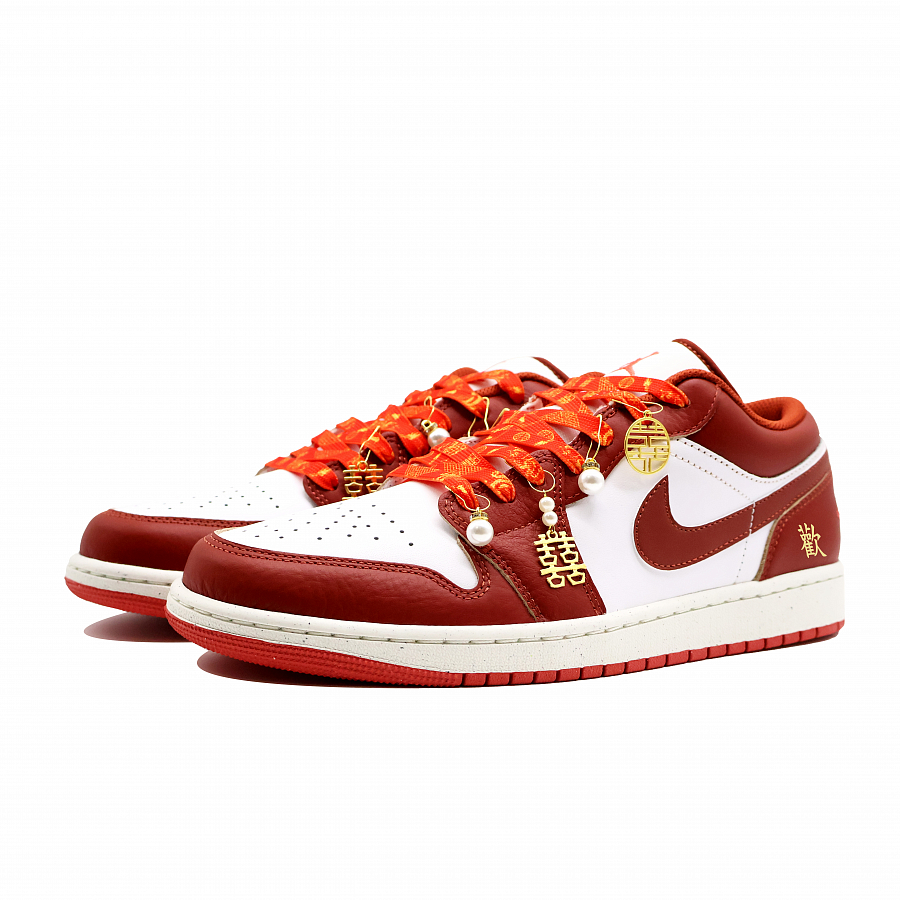 Jordan Air Jordan 1 Whale Heart Love Cushioned Slip-Resistant Low-Top Vintage Basketball Shoes GS White Red купить в интернет-магазине Yoocart с быстрой доставкой по России.