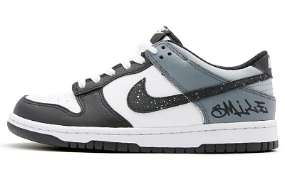 Nike Dunk Low Anti-Slip Wear-Resistant Low-Top Skateboard Shoes GS Black Blue