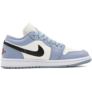 Jordan Air Jordan 1 Low Blue Grey Dune Red Non-slip Lightweight Low-Top Vintage Basketball Shoes Women's Blue White 1 2668882