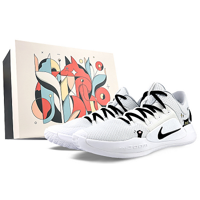 Nike Hyperdunk X Slip-Resistant Breathable Lightweight Low-Top Basketball Shoes Men's Black White