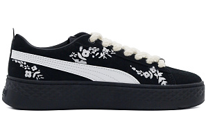 PUMA Smash Platform Non-slip Lightweight Low-Top Skateboard Shoes Women's Black White 1 2669040