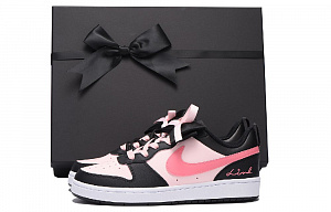 Nike Court Borough Low Chestnut Slip-Resistant Coverage Low-Top Skateboard Shoes GS Black Pink