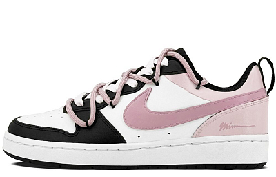 Nike Court Borough Low Anti-Slip Wear-Resistant Low-Top Skateboard Shoes GS Black Pink