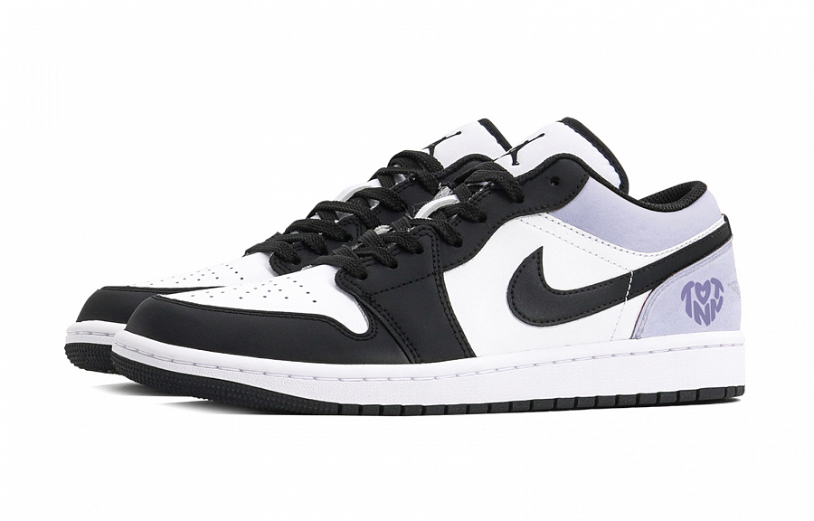 Jordan Air Jordan 1 Puppy Fragment Cushioned Slip-Resistant Low-Top Vintage Basketball Shoes Men's Black Purple купить в интернет-магазине Yoocart с быстрой доставкой по России.