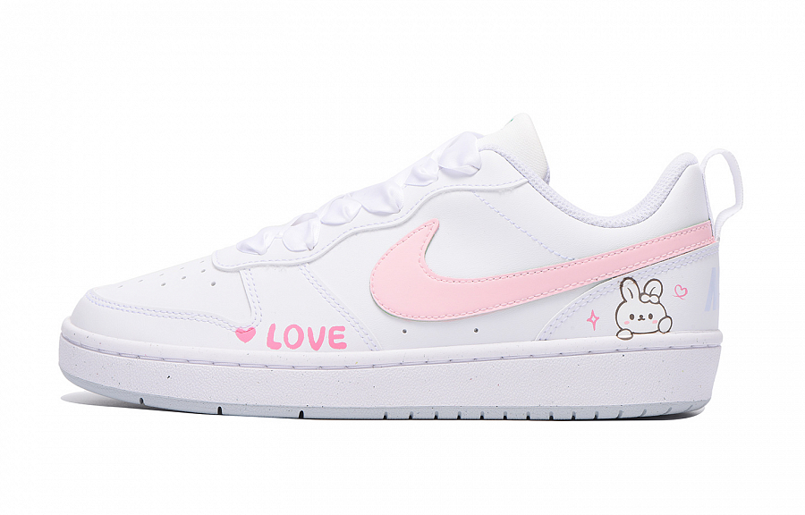 Nike Court Borough Low Chestnut Slip-Resistant Coverage Low-Top Skateboard Shoes GS White Pink купить в интернет-магазине Yoocart с быстрой доставкой по России.
