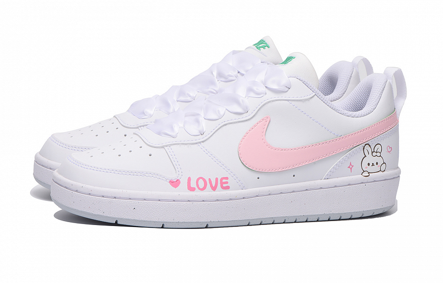 Nike Court Borough Low Chestnut Slip-Resistant Coverage Low-Top Skateboard Shoes GS White Pink купить в интернет-магазине Yoocart с быстрой доставкой по России.
