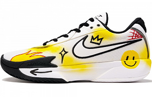 Nike Air Zoom G.T. Cut Academy Cushioned Wear-Resistant Breathable Low-Top Basketball Shoes Men's Yellow White