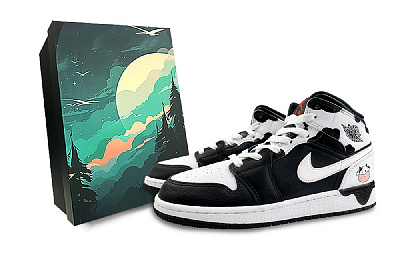 Jordan Air Jordan 1 Vintage Basketball Shoes Women's Mid Top Black