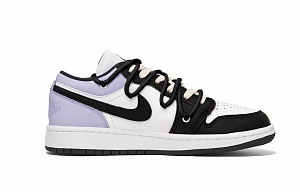 Jordan Air Jordan 1 Puppy Fragment Low-Top Vintage Basketball Shoes Women's Black Purple 1 2670749