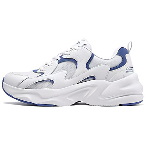 Skechers DLITES Wear-Resistant Cushioning Breathable Lightweight Low-Top Chunky Sneakers Men's Blue White