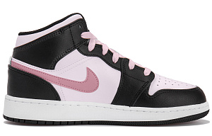 Jordan Air Jordan 1 High Top Vintage Basketball Shoes Women's White Black Pink 1 2671029