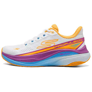 Skechers WOMEN'S GO Series Cushioning Breathable Coverage Support Low-Top Casual Running Shoes Women's White Orange