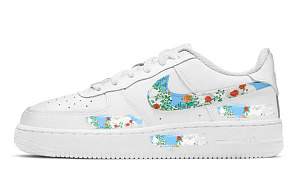 Nike Air Force 1 Anti-Slip Wear-Resistant Low-Top Skateboard Shoes GS White Blue