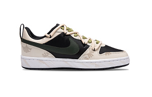 Nike Court Borough Ginkgo Drops Green Non-slip Lightweight Low-Top Skateboard Shoes GS Beige Green 1 2671990