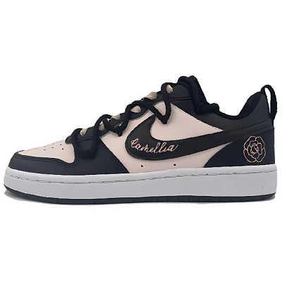 Nike Court Borough Low Cloud Structure Slip Resistant Coverage Low Top Skateboard Shoes GS Black Pink